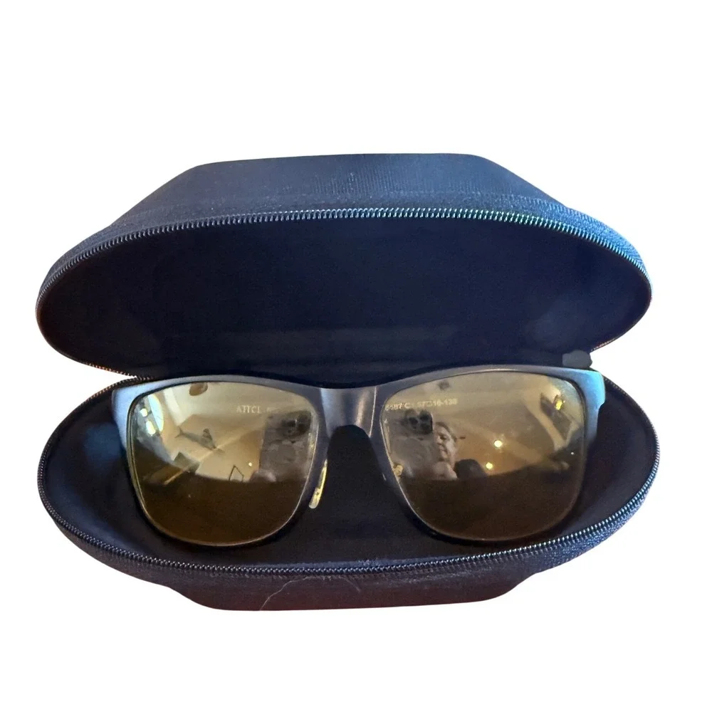 ATTCL Yellow Lens Glasses Black Frame Night Driving Gamer Computer Eyewear